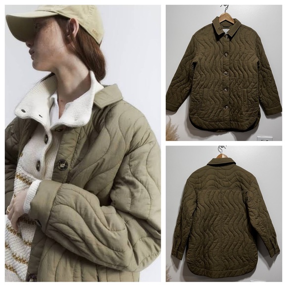 Madewell Jackets & Blazers - Madewell Quilted Belrose Shirt-Jacket Size XS in Military Green